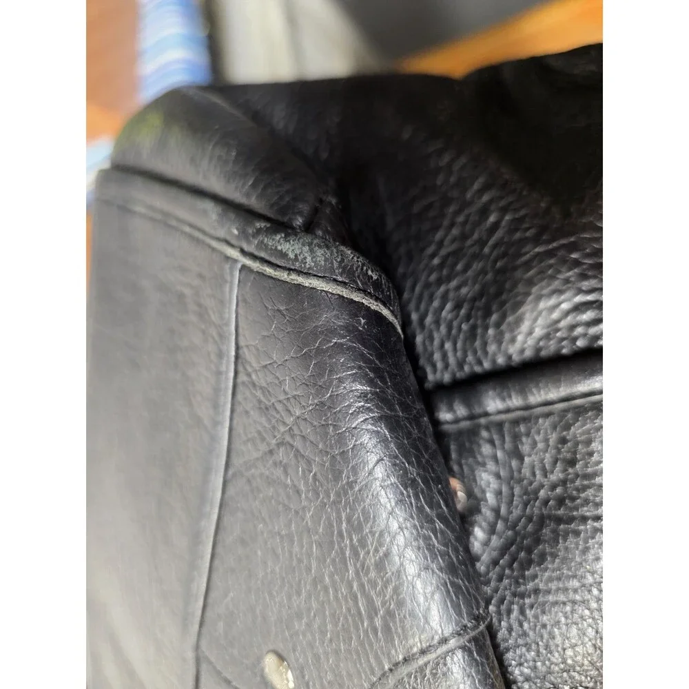 Coach Mickie Black Pebbled Leather Double Handles Zipper Tote Bag F34039